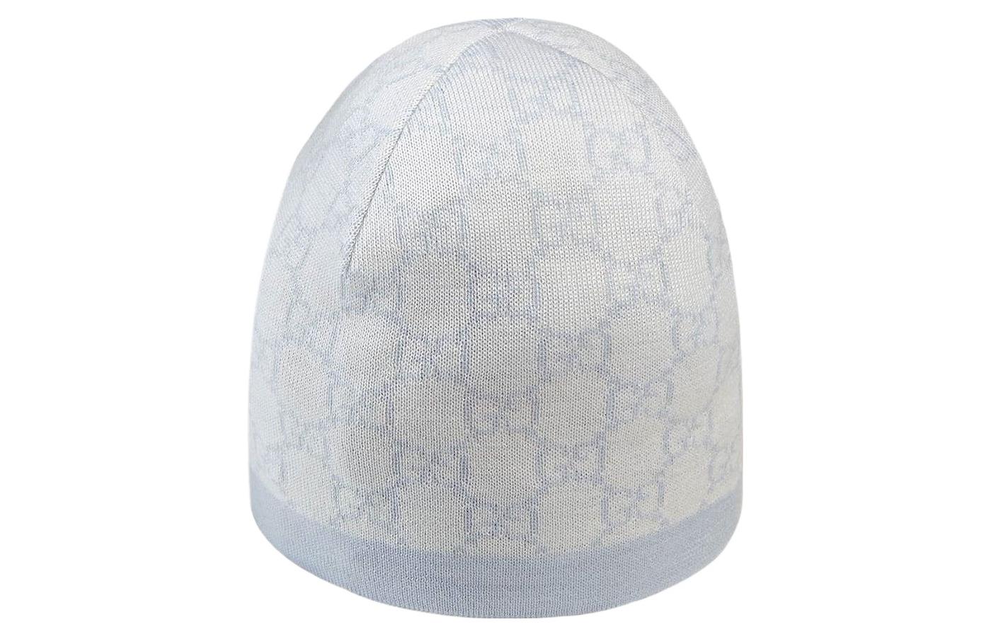 GUCCI Baby GG Wool Beanie Hat White/Light Blue. 418599-3K206-9269