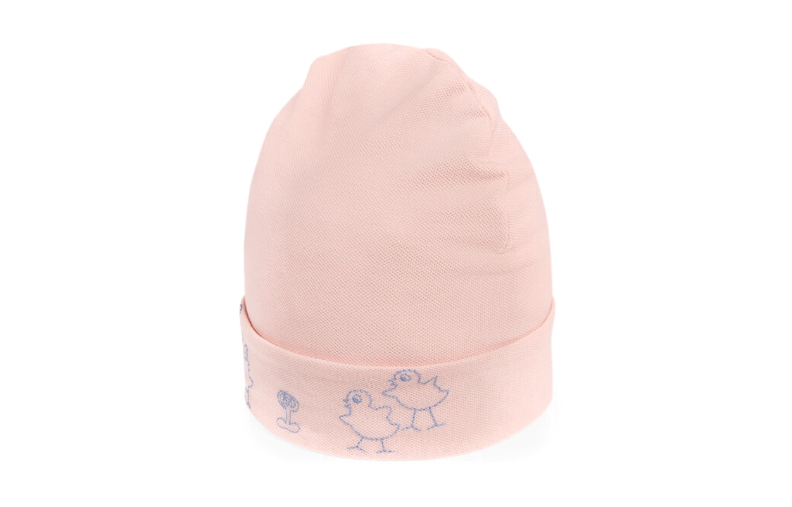 GUCCI Baby Pink Beanie with Chic Chick Embroidery Trendy Design. 727876-3KAAB-5968