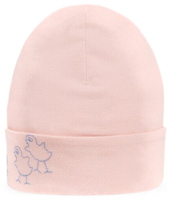 GUCCI Baby Pink Beanie with Chic Chick Embroidery Trendy Design. 727876-3KAAB-5968 Lookbook GUCCI Baby Pink Beanie with Chic Chick Embroidery Trendy Design. 727876-3KAAB-5968
