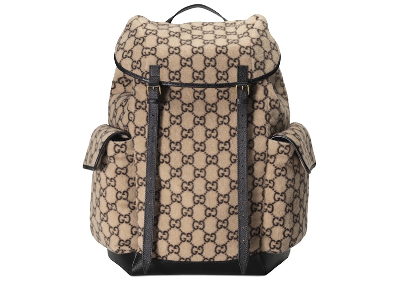 Gucci Backpack GG Wool Large Beige/Ebony