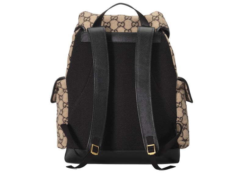 Order Gucci大型羊毛GG雙肩包 米色/棕色