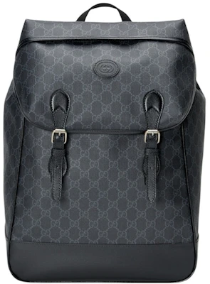 Gucci 中号雙G Supreme 帆布黑灰背包 Buy Gucci 中号雙G Supreme 帆布黑灰背包