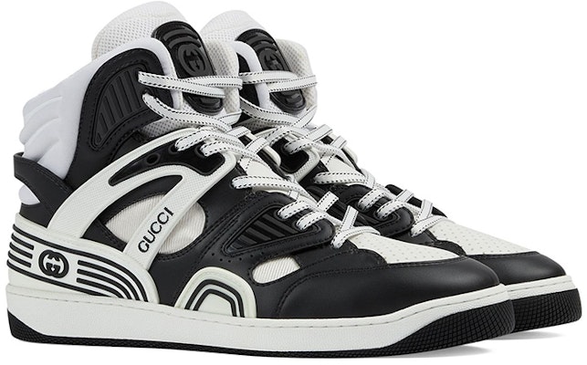 Gucci Basket High 'Hitam Putih' 673087-2SH80-1064 Lookbook Gucci Basket High 'Hitam Putih' 673087-2SH80-1064