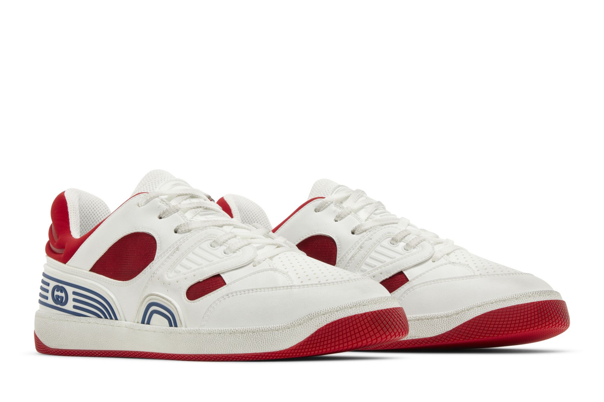 Cheap Gucci Basket Low ''Blanc Demetra Rouge'' 697882-2SHJ0-9090