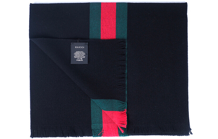 Gucci Bee Embroidered Striped Cashmere Scarf Unisex 475513-4G487-1066 圖 6