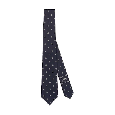 GUCCI Bee Pattern Silk Tie for Men 456526-4E002-4078