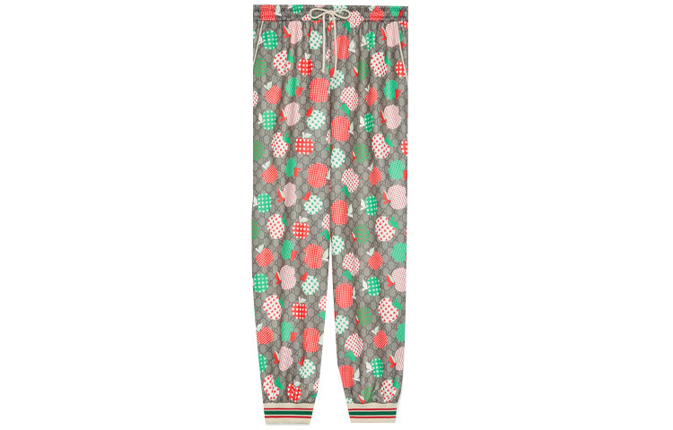 Gucci Beige Apple Print Jogger Sweatpants 662590-XJDMS-2112