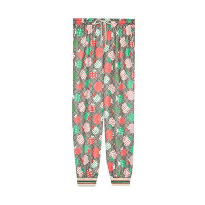 Gucci Beige Apple Print Jogger Sweatpants 662590-XJDMS-2112