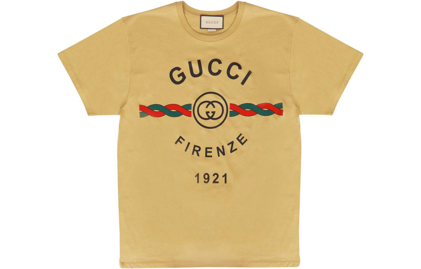 Gucci Beige Crewneck T-shirt with Logo Print 548334-XJD7T-8011