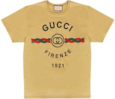 Gucci Beige Crewneck T-shirt with Logo Print 548334-XJD7T-8011 Gucci Beige Crewneck T-shirt with Logo Print 548334-XJD7T-8011