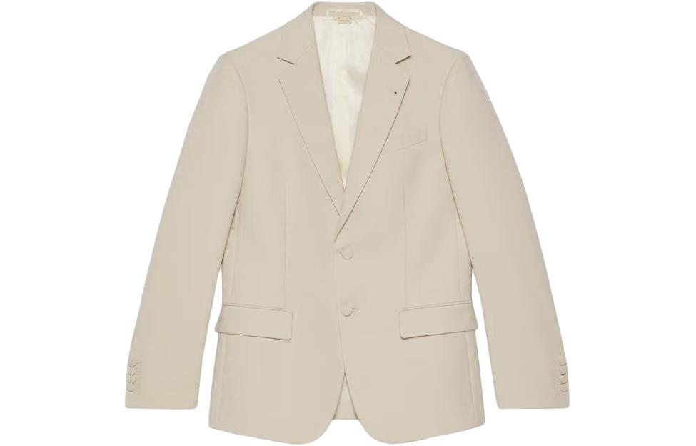 Gucci Beige Embossed Single-Breasted Blazer for Men 782751-ZAP1Y-9244