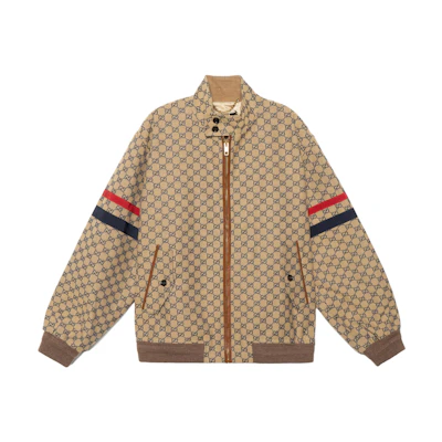 Gucci Beige Full-Print Striped Long-Sleeve Jacket 742835-Z8BJJ-9120