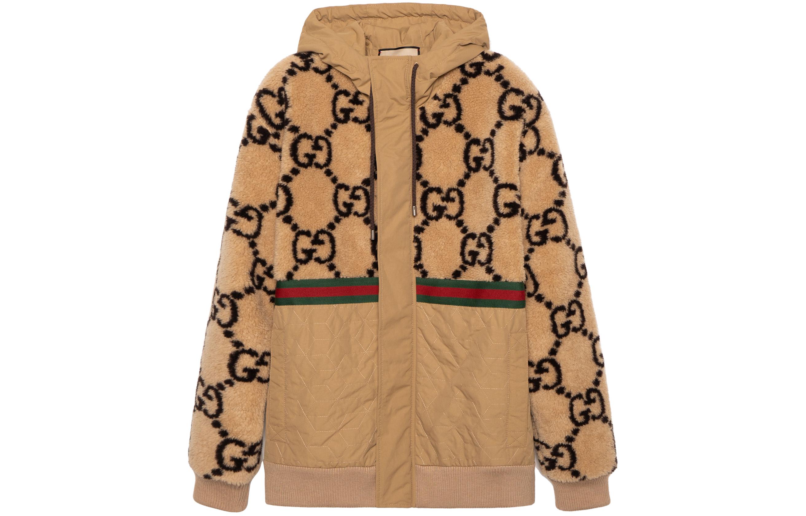 Gucci Beige Logo Jacquard Hoodie Jacket 706419-XJETL-2066