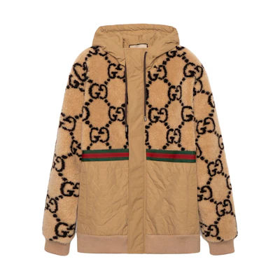Gucci Beige Logo Jacquard Hoodie Jacket 706419-XJETL-2066