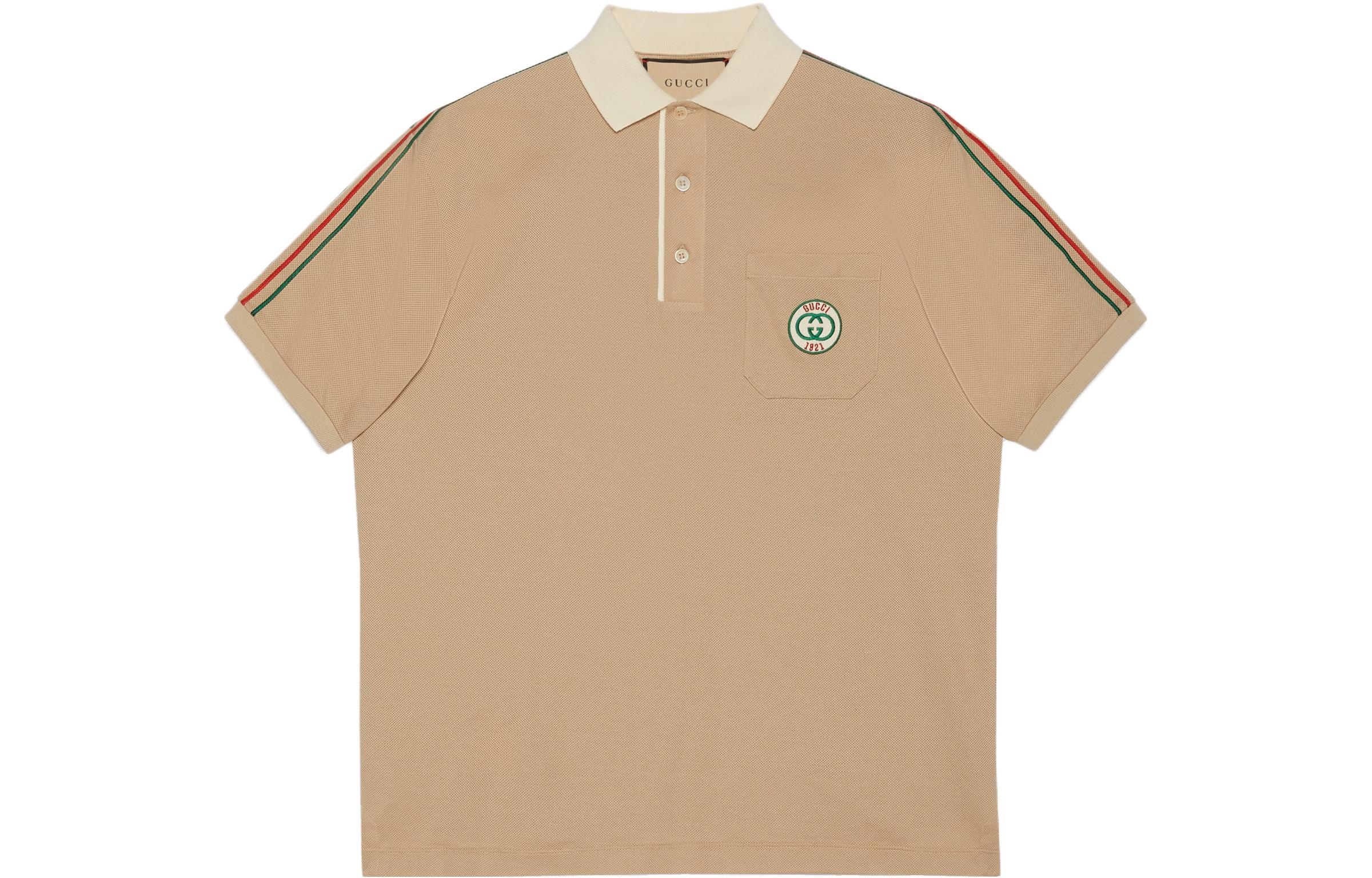 Gucci Beige Polo Shirt with Striped Trim 753078-XJFTN-2219
