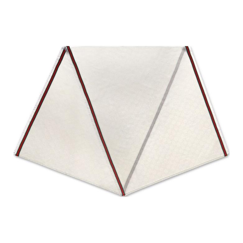 GUCCI Beige Silk Tassel Edge Scarf Unisex Couple Design. 7952844G4839066 圖 3