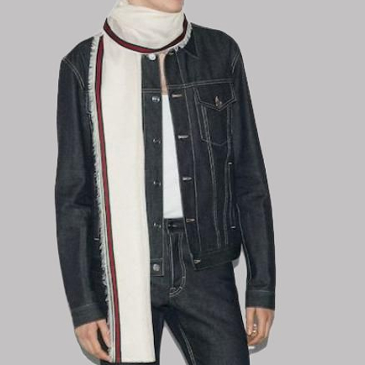 GUCCI Beige Silk Tassel Edge Scarf Unisex Couple Design. 7952844G4839066 圖 4