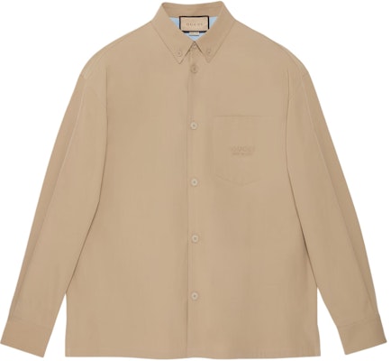 구찌 베이지 솔리드 컬러 긴팔 버튼업 셔츠 762164-ZAPC4-1043 Buy 구찌 베이지 솔리드 컬러 긴팔 버튼업 셔츠 762164-ZAPC4-1043