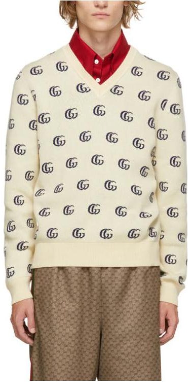 gucci-beige-ss-22-gg-monogram-v-neck-knit-sweater-221451-m206006
