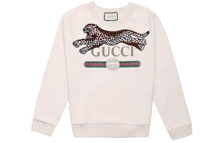 Gucci Beige Sweatshirt with Cheetah Graphic and Logo Print 527743-X9X98-9025