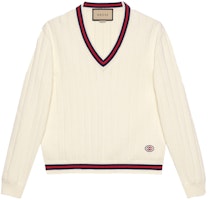 Gucci Beige V-neck Cotton Knit Sweater 653626-XKBUR-9182 Gucci Beige V-neck Cotton Knit Sweater 653626-XKBUR-9182