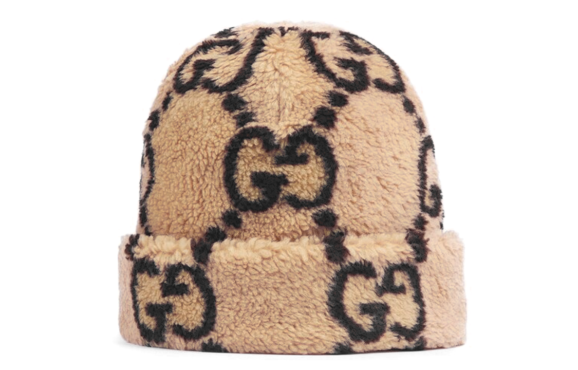 Lookbook GUCCI Beige Wool Knit Beanie Unisex Casual Fashion男女情侣款 721295-4GAAQ-9764