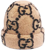 Shop GUCCI 米色羊毛針織毛帽 男女休閒時尚 情侶款 721295-4GAAQ-9764