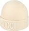Order GUCCI Beige Wool Knit Hat with Letter Detail Unisex Couple Style. 7645414GAHF9000