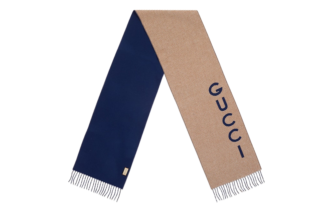 GUCCI Beige Wool Scarf with Gucci Jacquard Unisex Couple's Edition. 7642684GAAA4878 圖 4