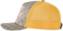 Shop GUCCI Beige/Yellow Mesh Trim Logo Print Cotton Baseball Cap Unisex. 6968494HAQS9775