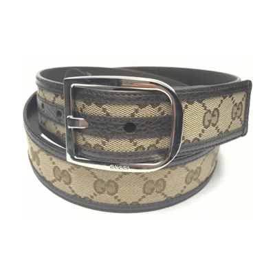 Gucci Belt GG Supreme Leather 1.5 Width Beige/Ebony