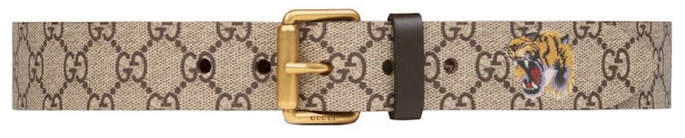 Gucci Belt GG Supreme Tiger Print 1.5"W Beige/Ebony Gucci Belt GG Supreme Tiger Print 1.5"W Beige/Ebony