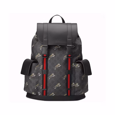 Gucci Bestiary Backpack GG Supreme Tigers Black/Grey