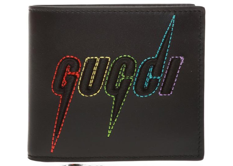Gucci Bifold Wallet Blade Embroidery Black