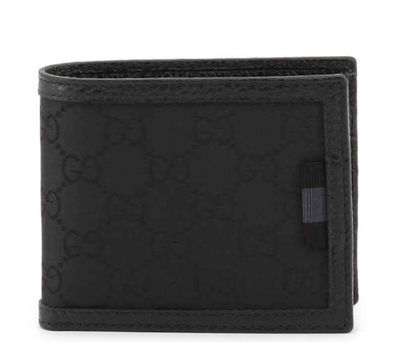 Gucci Bifold Wallet GG Nylon With Coin Pouch Black