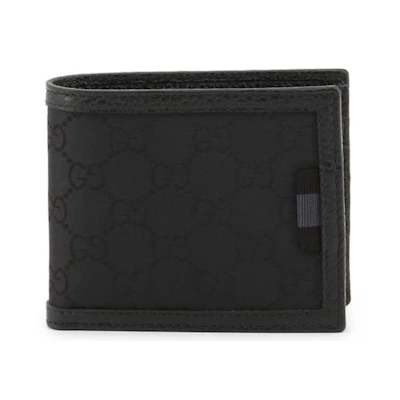 Gucci Bifold Wallet GG Nylon With Coin Pouch Black