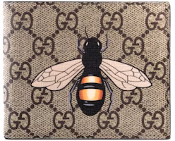 Gucci Bifold Wallet GG Supreme Bee Print (8 Card Slots) Beige/Ebony Gucci Bifold Wallet GG Supreme Bee Print (8 Card Slots) Beige/Ebony