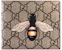 Gucci Bifold Wallet GG Supreme Bee Print (8 Card Slots) Beige/Ebony