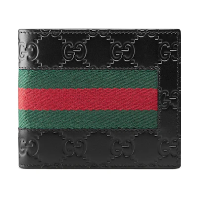 Gucci Bifold Wallet Signature Web (8 Card Slots) Black