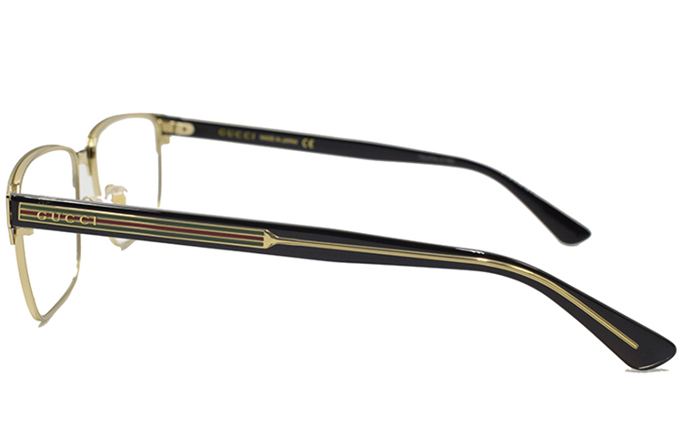 Gucci Black & Gold Rectangle Optical Frame Eyeglasses GG0383O-004 圖 4