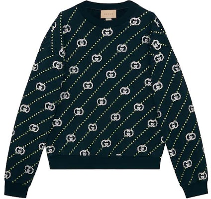 Gucci Black All-Over Print Crewneck Pullover Sweater 700119-XJFY8-4330 Buy Gucci Black All-Over Print Crewneck Pullover Sweater 700119-XJFY8-4330