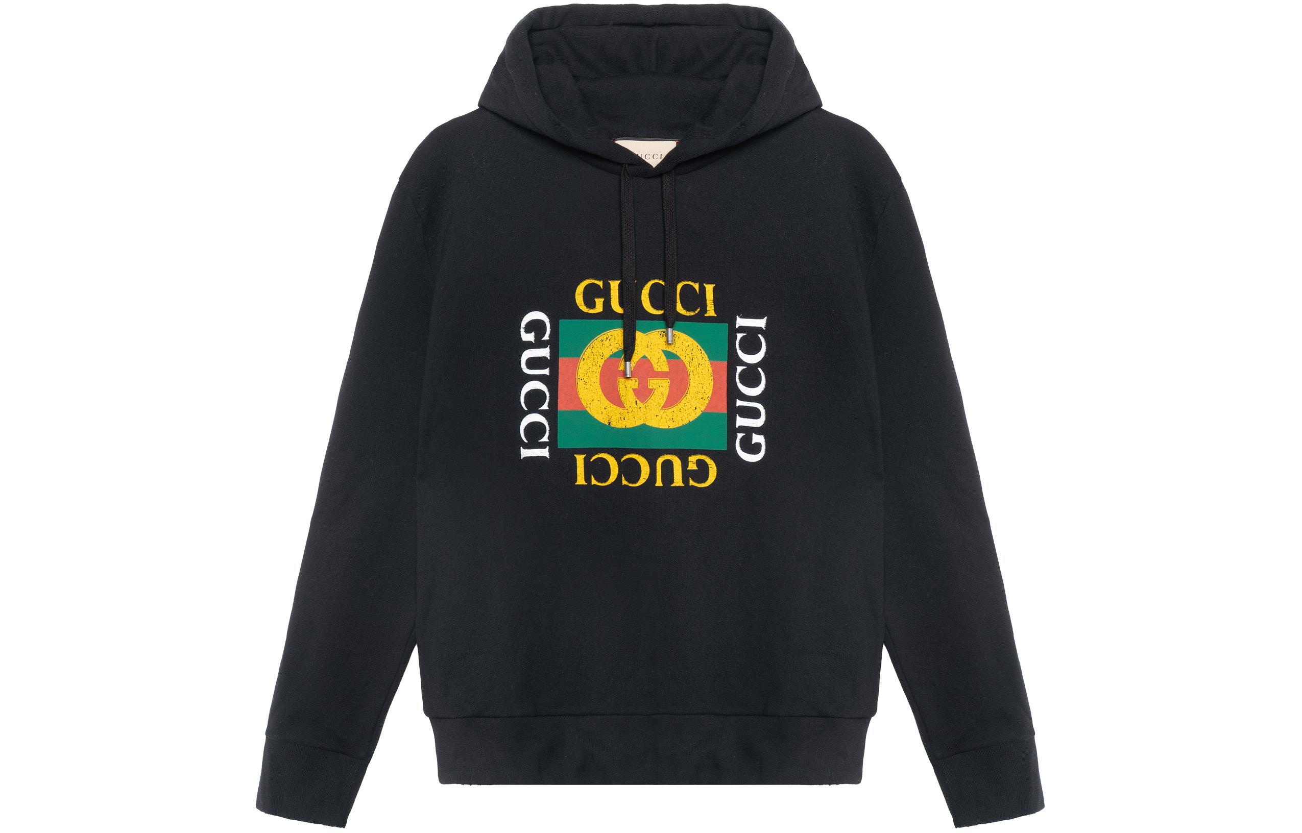 Gucci Black Color-Block Logo Print Sweatshirt 454585-X5J57-1015
