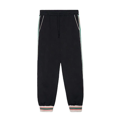 Gucci Black Colorblock Stripe Knit Jogger Pants 663569-XJDE9-1043