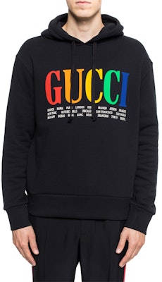 GUCCI Sweatshirt Hitam Logo Warna-Warni 475374-X3N60-1082 Lookbook GUCCI Sweatshirt Hitam Logo Warna-Warni 475374-X3N60-1082