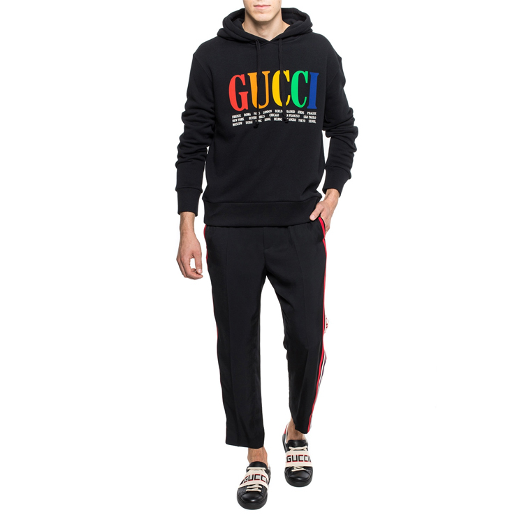 Purchase GUCCI Sweatshirt Hitam Logo Warna-Warni 475374-X3N60-1082