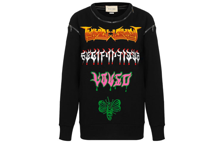 Gucci Black Crewneck Sweatshirt with Logo Pattern 549368-XJAKM-1082