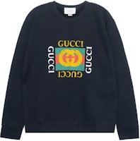 Gucci Black Crewneck Sweatshirt with Logo Print 454569X5J571015 Gucci Black Crewneck Sweatshirt with Logo Print 454569X5J571015
