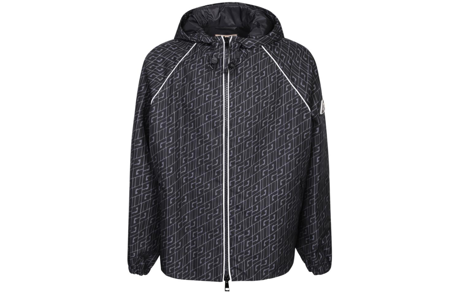 Gucci Black Full-Print Hooded Zip-Up Jacket 761544-ZAOSZ-1122
