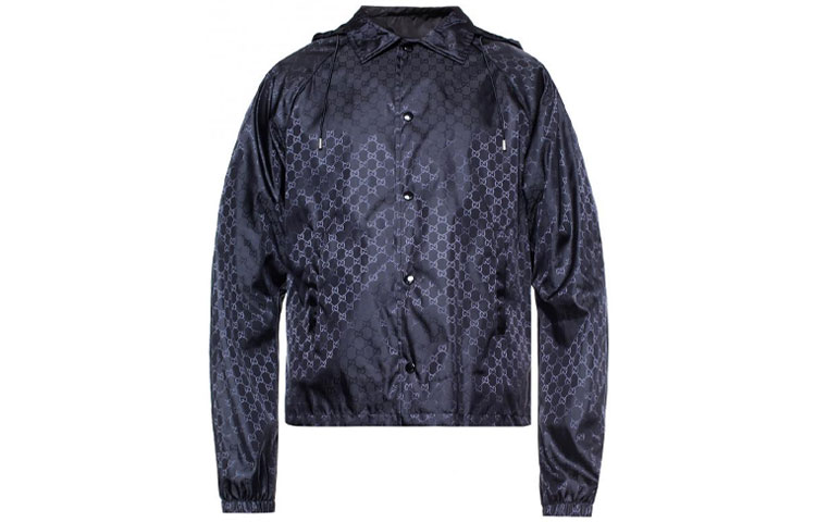 Gucci Black Hoodie Jacket with All-Over Logo Print 528108-Z4039-1000