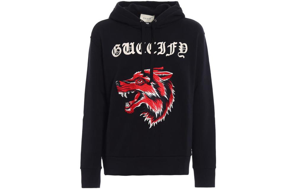Gucci Black Hoodie with Animal Pattern 475374-X9M52-1286